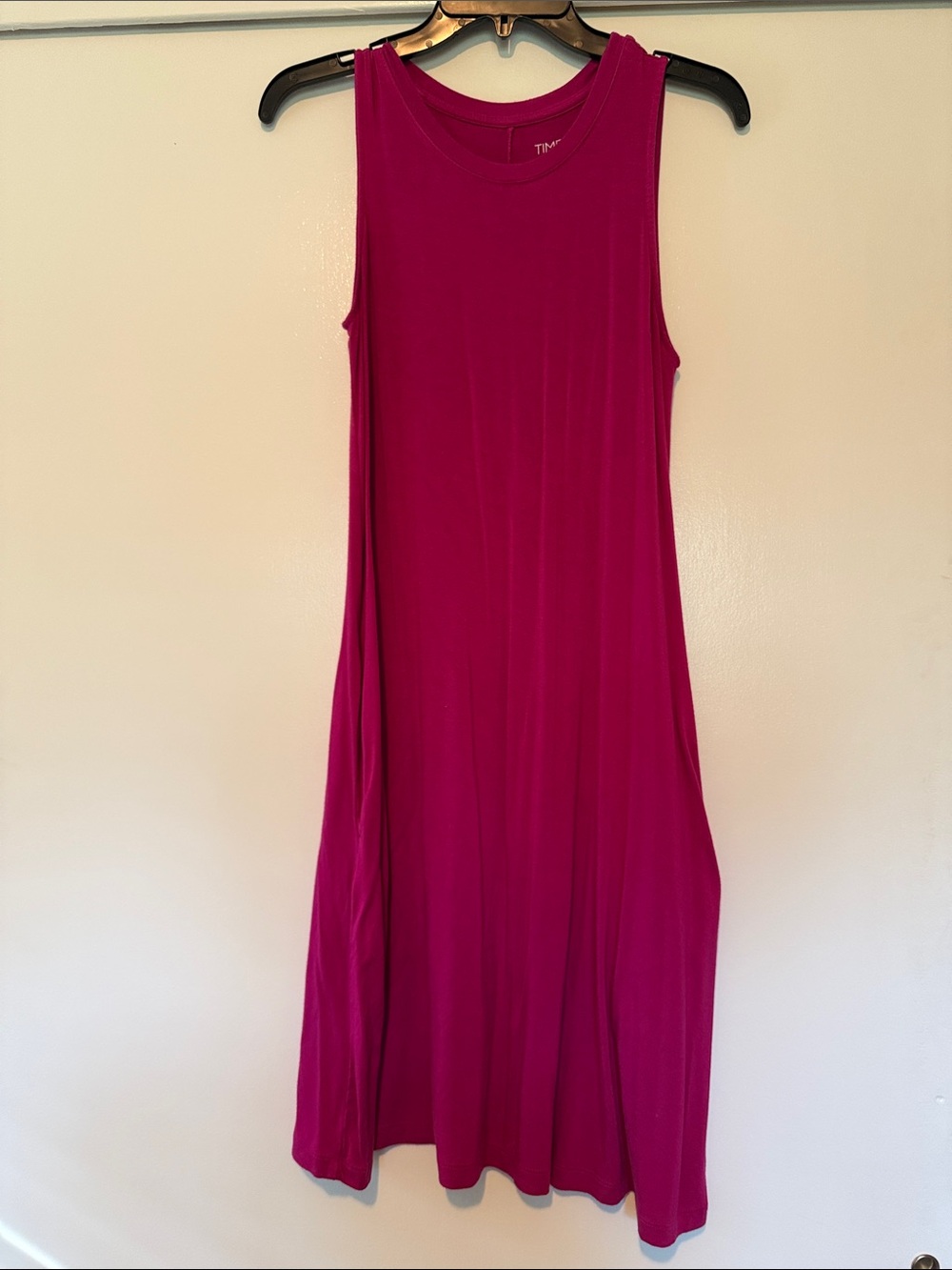 Time and Tru Sleeveless Fuchsia Swing Midi Dress